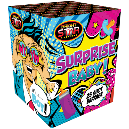 Surprise Baby Blue/Pink 25 Shot Barrage 2astd Gender Reveal